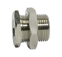 232.03-N-E  Schottverschraubung, value line, M26x1,5 außen, G 3/8 innen, Messing vernickelt