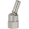 243.1001  Schlauchtülle, NW 7,2-7,8, Messing vernickelt, drehbar, G 1/4 IG, LW 6