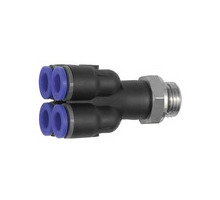 216.018-4  Mehrfachverteiler, Blaue Serie, 4-fach, drehbar, G 1/8 außen, Dmr. 4 mm