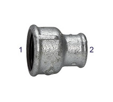 TFM 240-1038   sleeve 240, IG/IG, Rp 1, Rp 3/8, melleable cast iron blackhot-dip galvanised