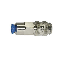 243.006-N  Schnellverschlusskupplung, NW 5, Messing vernickelt, push-in Anschluss 6 mm