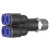 217.014-4  Mehrfachverteiler, Blaue Serie, 4-fach, drehbar, R 1/4 außen, Dmr. 4 mm