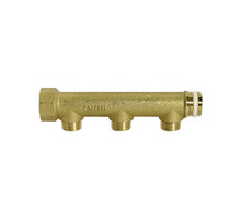 VT 1229  Verteilerstück, 3 Abgänge, Eingang 2x 1 1/4, Ausgang 3x 1/2 AG, Messing