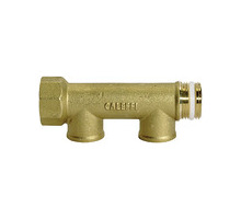 VT 1126  Verteilerstück, 2 Abgänge, Eingang 2x 3/4, Ausgang 2x 1/2 IG, Messing