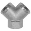 255.212  Verteiler, 2-fach, G 1/2 innen, Abgänge 2x G 1/2 innen, Messing vernickelt