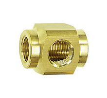 16.0962  T-Verteiler, G 1/4, SW 22, Messing