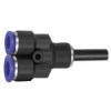 142.004-K  Y-Steckverbindung, Stecknippel 4 mm, Blaue Serie, für Schlauch-Dmr. 4
