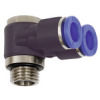 210.005-4  Y-Winkel-Steckverschraubung, Blaue Serie, drehbar, M5 außen, Dmr. 4 mm
