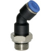 167.005-4  Steckverschraubung, 45°, Blaue Serie, drehbar, M5 außen, Dmr. 4 mm