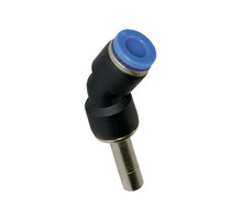 156.1008  Steckverbindung 45°, Stecknippel 10 mm, Blaue Serie, für Schlauch-Dmr. 8