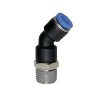 154.012-12  Steckverschraubung, 45°, Blaue Serie, drehbar, R 1/2 außen, Dmr. 12 mm