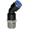 154.012-10  Steckverschraubung, 45°, Blaue Serie, drehbar, R 1/2 außen, Dmr. 10 mm