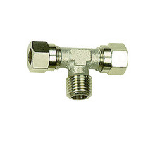 N 118  T-Einschraubverschraubung, R 1/4 außen, Rohr-Außen-Dmr. 10 mm, Messing vernickelt