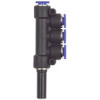 224.006-4  T-Mehrfachverteiler, 3-fach, Stecknippel 6 mm, Blaue Serie, Schlauch-Dmr. 3x4