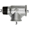 TFT 134-10   T-piece 134, IG/IG/AG, Rp/Rp/R 1, melleable cast iron blackhot-dip galvanised