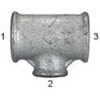 TFT 130-11438   T-piece 130, IG/IG/IG, Rp 1 1/4, T-branch Rp 3/8, melleable cast iron black