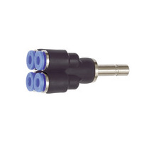 223.006-4  T-Mehrfachverteiler, 4-fach, Stecknippel 6 mm, Blaue Serie, Schlauch-Dmr. 4x4