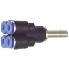 223.006-4  T-Mehrfachverteiler, 4-fach, Stecknippel 6 mm, Blaue Serie, Schlauch-Dmr. 4x4
