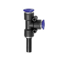 294.1008-K  T-Steckverbindung, Stecknippel 10 mm, Blaue Serie, L-Form, für Schlauch-Dmr. 8