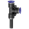 294.0604-K  T-Steckverbindung, Stecknippel 6 mm, Blaue Serie, L-Form, für Schlauch-Dmr. 4