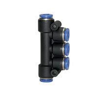 162.008  T-Mehrfachverteiler, Steckanschluss, Blaue Serie, für Schlauch-Dmr. 5x8