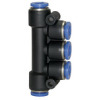 162.004  T-Mehrfachverteiler, Steckanschluss, Blaue Serie, für Schlauch-Dmr. 5x4