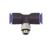 131.005-6  T-Steckverschraubung, Blaue Serie, drehbar, M5 außen, Dmr. 6 mm