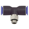 131.005-4  T-Steckverschraubung, Blaue Serie, drehbar, M5 außen, Dmr. 4 mm