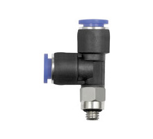 129.005-3M  T-Steckverschraubung, Blaue Serie mini, L-Form, drehbar, M5