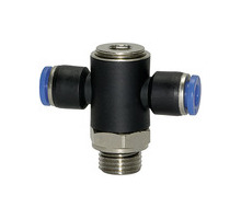173.014-12  T-Steckverschraubung, Blaue Serie, drehbar, G 1/4 außen, Dmr. 12 mm