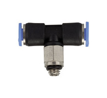131.003-3M  T-Steckverschraubung, Blaue Serie mini, drehbar, M3
