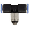 131.003-3M  T-Steckverschraubung, Blaue Serie mini, drehbar, M3