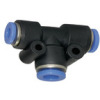 138.0604  T-Steckverbindung, Blaue Serie, reduzierend, für Schlauch-Dmr. 2x6/1x4