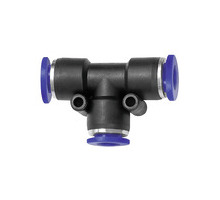 138.0608  T-Steckverbindung, Blaue Serie, reduzierend, für Schlauch-Dmr. 2x6/1x8
