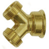 K 601   GEKA-branch off fitting, brass blank, 1x G 3/4 IG, 2x G 3/4 AG