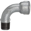 TFB 1-38   arch 1, long, 90°, IG/AG, Rp/R 3/8, melleable cast iron blackhot-dip galvanised