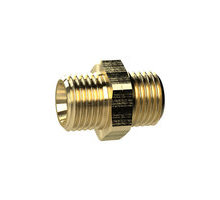 MS252LH3838  Doppelgewindenippel, G 3/8 außen links, G 3/8 außen links, SW 19, Messing