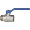 335.02-E  Kugelhahn, valve line, mit Handhebel blau, Messing vernickelt, IG/AG, G 1/4