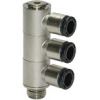 760.014-10 M  L-Mehrfachverteiler, 3-fach, click-clock, drehbar, G 1/4 außen, Dmr. 10 mm