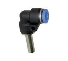 PLS-44  L-Steckverbindung, Stecknippel 4 mm, Blaue Serie mini, für Schlauch-Dmr. 4