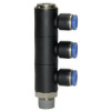 165.012-10  L-Mehrfachverteiler, Blaue Serie, 3-fach, drehbar, R 1/2 außen, Dmr. 10 mm