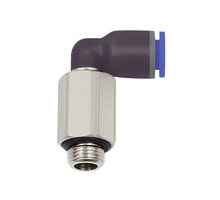 127.005-6  L-Steckverschraubung, Blaue Serie, lang, drehbar, M5 außen, Dmr. 6 mm