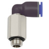 127.005-4  L-Steckverschraubung, Blaue Serie, lang, drehbar, M5 außen, Dmr. 4 mm