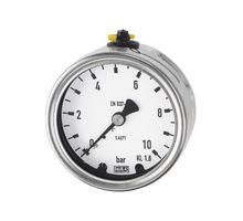 4091   manometer, CrNi-steel, G 1/2at the backeccentric, -1/0 bar, diameter 100