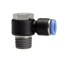 219.014-6  L-Steckverschraubung, Blaue Serie, drehbar, R 1/4 außen, max.15 bar, Dmr. 6 mm