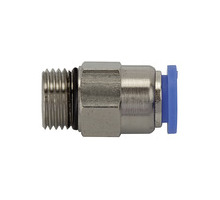 195.1210  Gerade Steckverschraubung, Blaue Serie, selbstabsperrend, G 1/2 außen, Dmr. 10 mm
