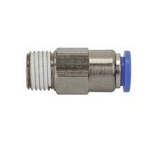 202.3812  Gerades Rückschlagventil, Blaue Serie, Gewinde-Schlauch, R 3/8 außen, Dmr. 12 mm