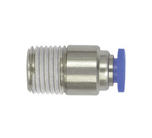 208.018-6M  Gerade Steckverschraubung, Blaue Serie mini, rund, R 1/8