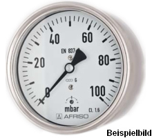 35019411  Kapselfeder-Manometer, KP63 D411, LB63-H/100 mbar