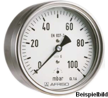 35019412  Kapselfeder-Chemiemanometer, KP63CH D412, LB63-H/100 mbar